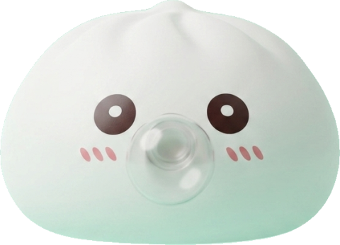 Giant Dumpling Squishy Cloud White being squeezed, soft slow-rise foam