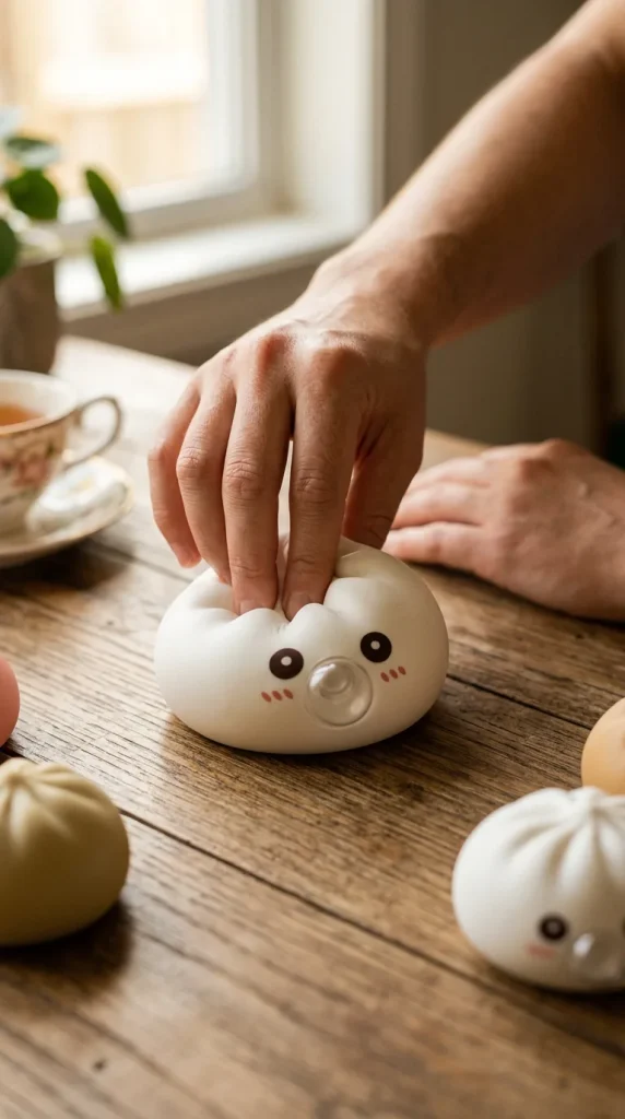 Giant Dumpling Squishy Cloud White mid-squish