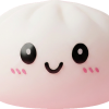 Snow White Dumpling Squishy being squeezed, soft slow-rise foam