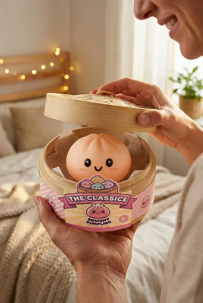 Snow White Dumpling Squishy unboxing moment