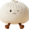 White XXL Dumplings Squishy Toy being squeezed, soft slow-rise foam