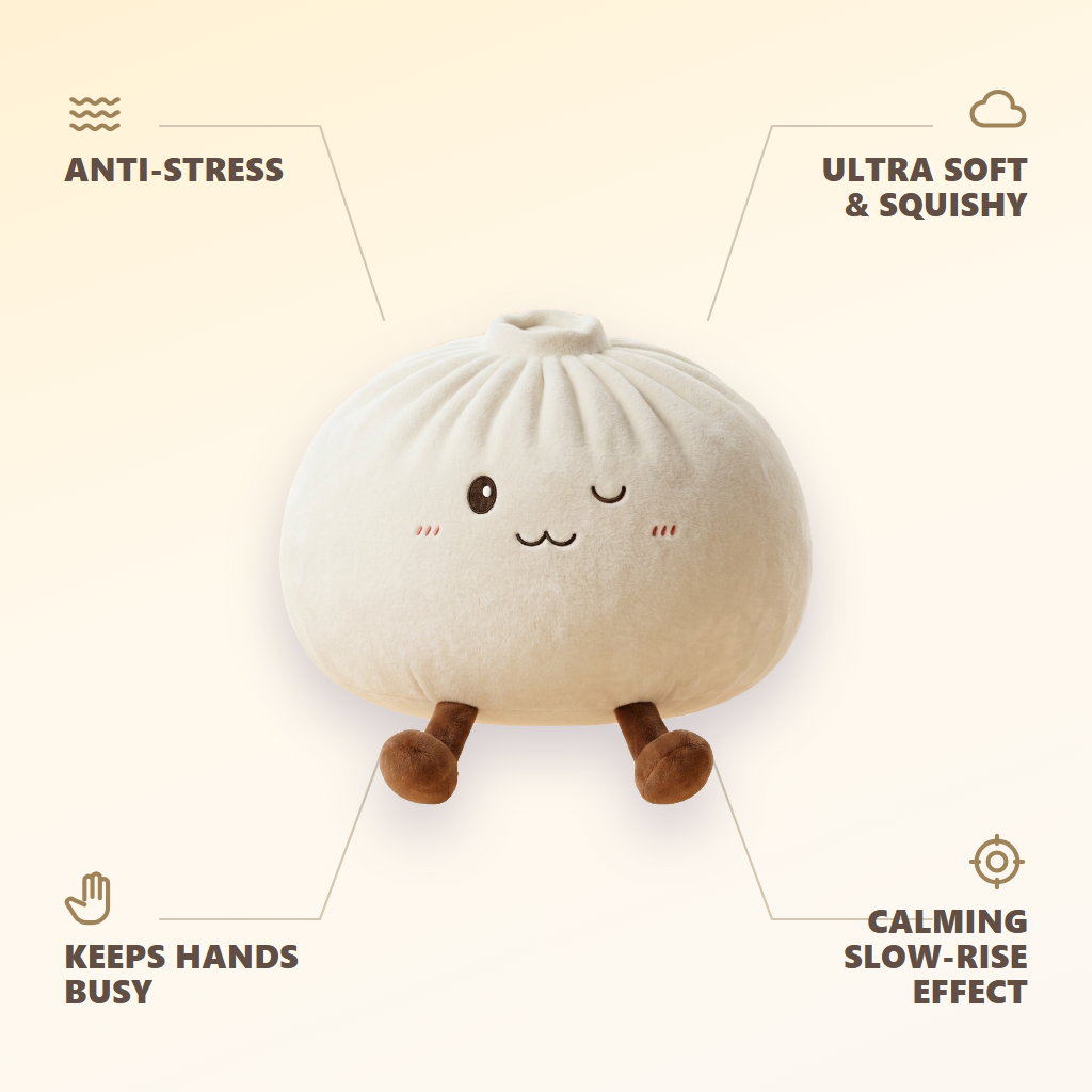 White XXL Dumplings Squishy Toy — its benefits