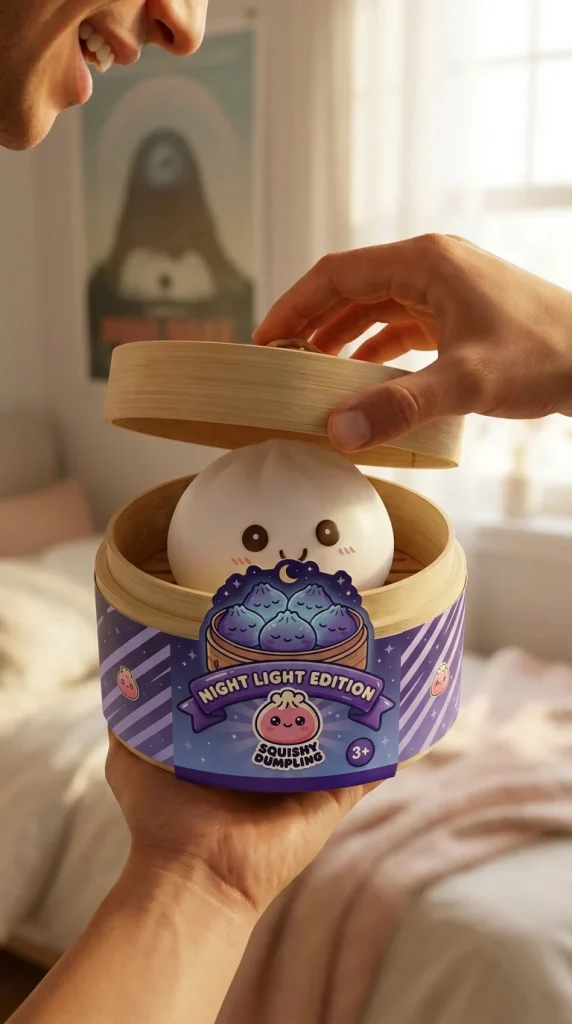Moonlight White Dumpling Squishy Night Light unboxing moment
