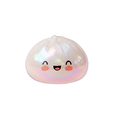 White Cloud Dumpling Squishy being squeezed, soft slow-rise foam