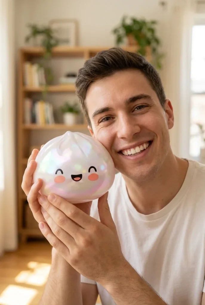 White Cloud Dumpling Squishy in everyday life