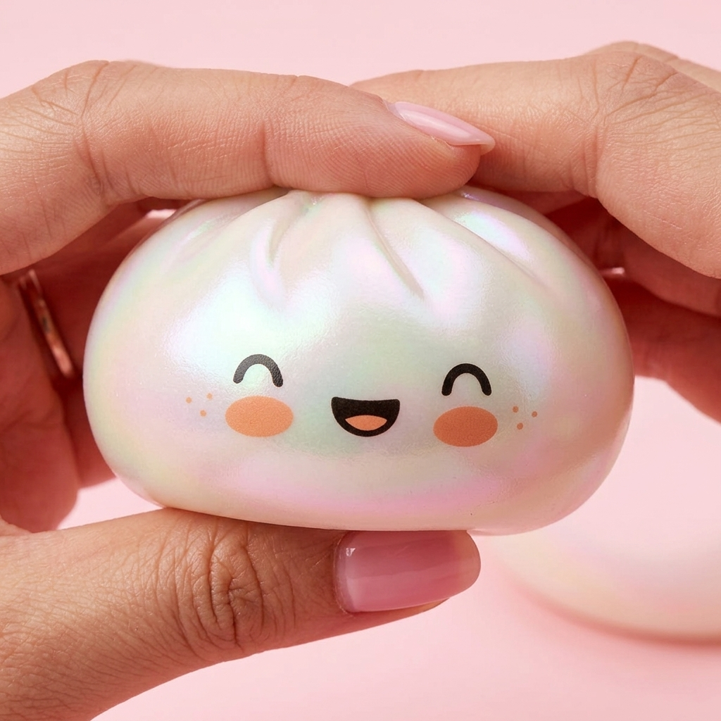 White Cloud Dumpling Squishy — slow-rise effect, the foam springs back slowly