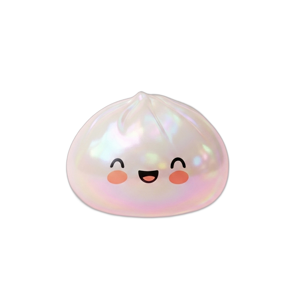 White Cloud Dumpling Squishy being squeezed, soft slow-rise foam