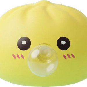 Jumbo Yellow Dumpling Squishy being squeezed, soft slow-rise foam
