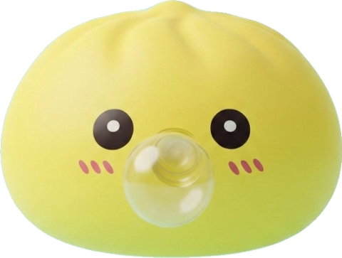 Jumbo Yellow Dumpling Squishy being squeezed, soft slow-rise foam
