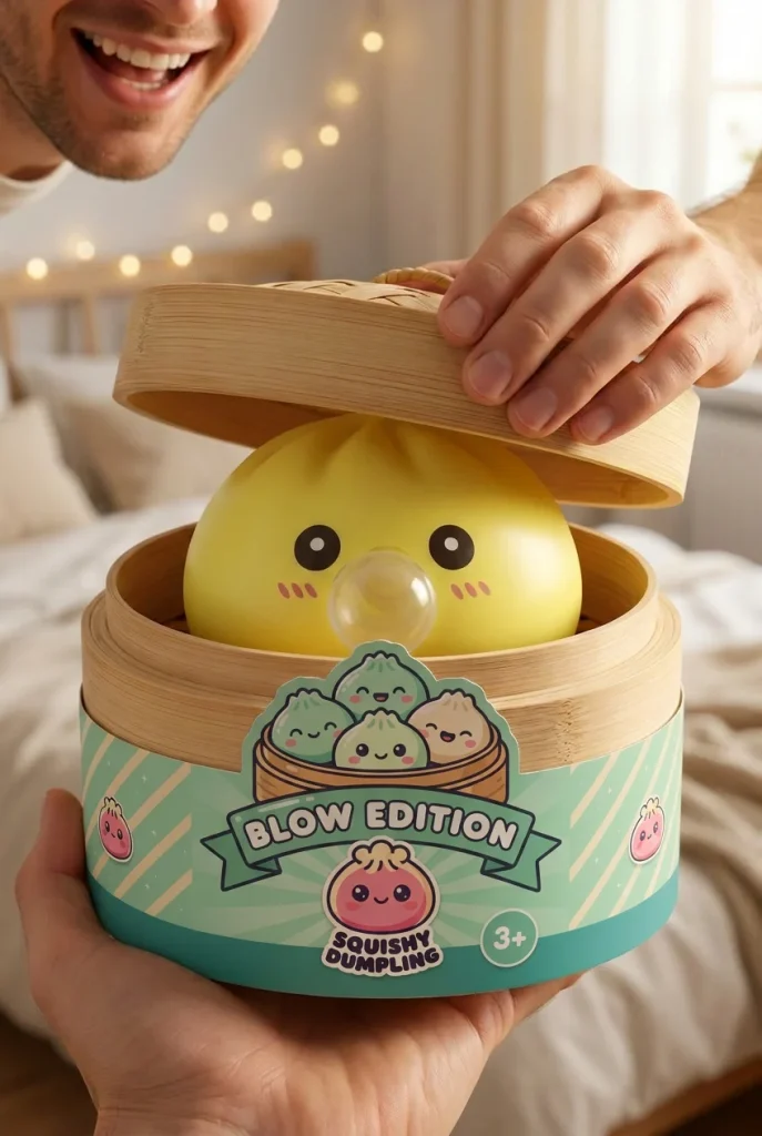 Jumbo Yellow Dumpling Squishy unboxing moment
