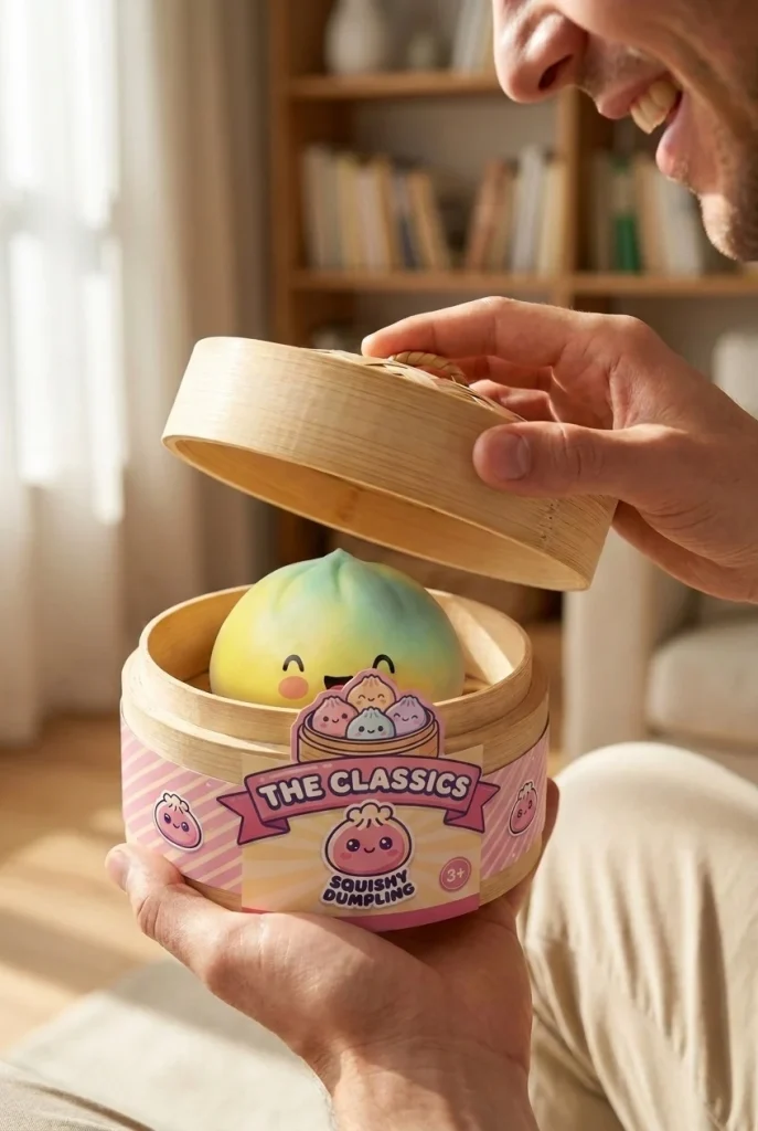 Yellow Fade Dumpling Squishy unboxing moment