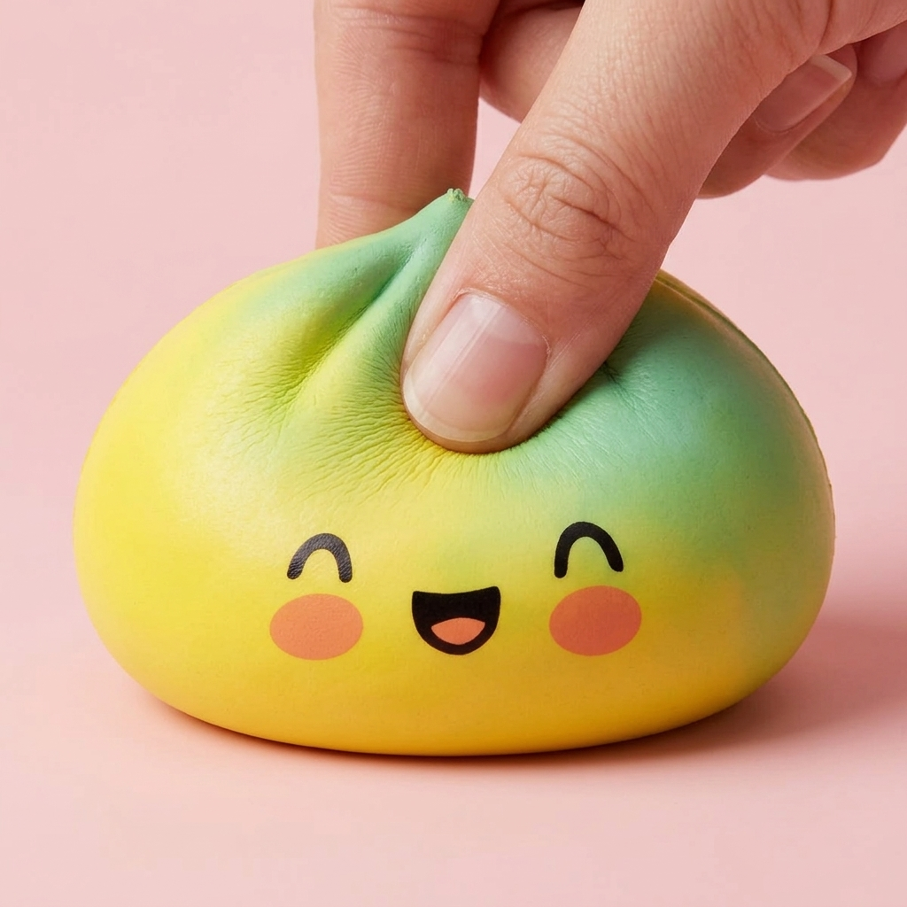 Yellow Fade Dumpling Squishy — slow-rise effect, the foam springs back slowly