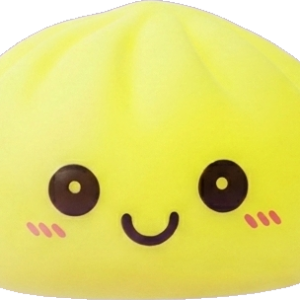 Sunshine Yellow Dumpling Squishy Night Light being squeezed, soft slow-rise foam