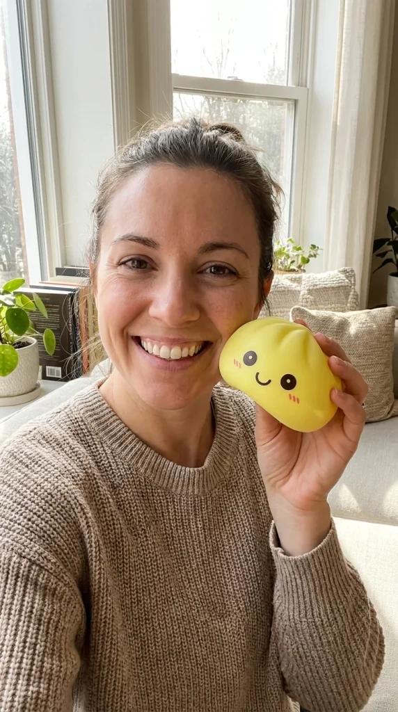 Sunshine Yellow Dumpling Squishy Night Light in everyday life