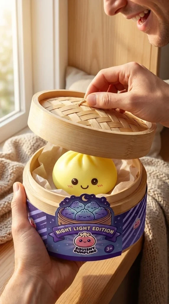 Sunshine Yellow Dumpling Squishy Night Light unboxing moment