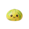 Yellow Tie Dye Dumpling Squishy being squeezed, soft slow-rise foam