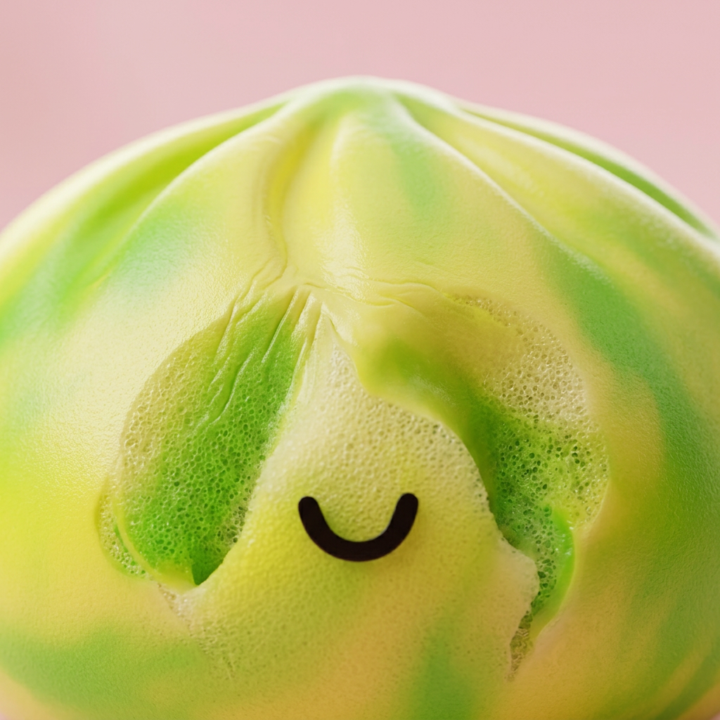 Yellow Tie Dye Dumpling Squishy — close-up of the texture