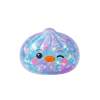 Galaxy Blue Penguin Dumpling Squishy being squeezed, soft slow-rise foam