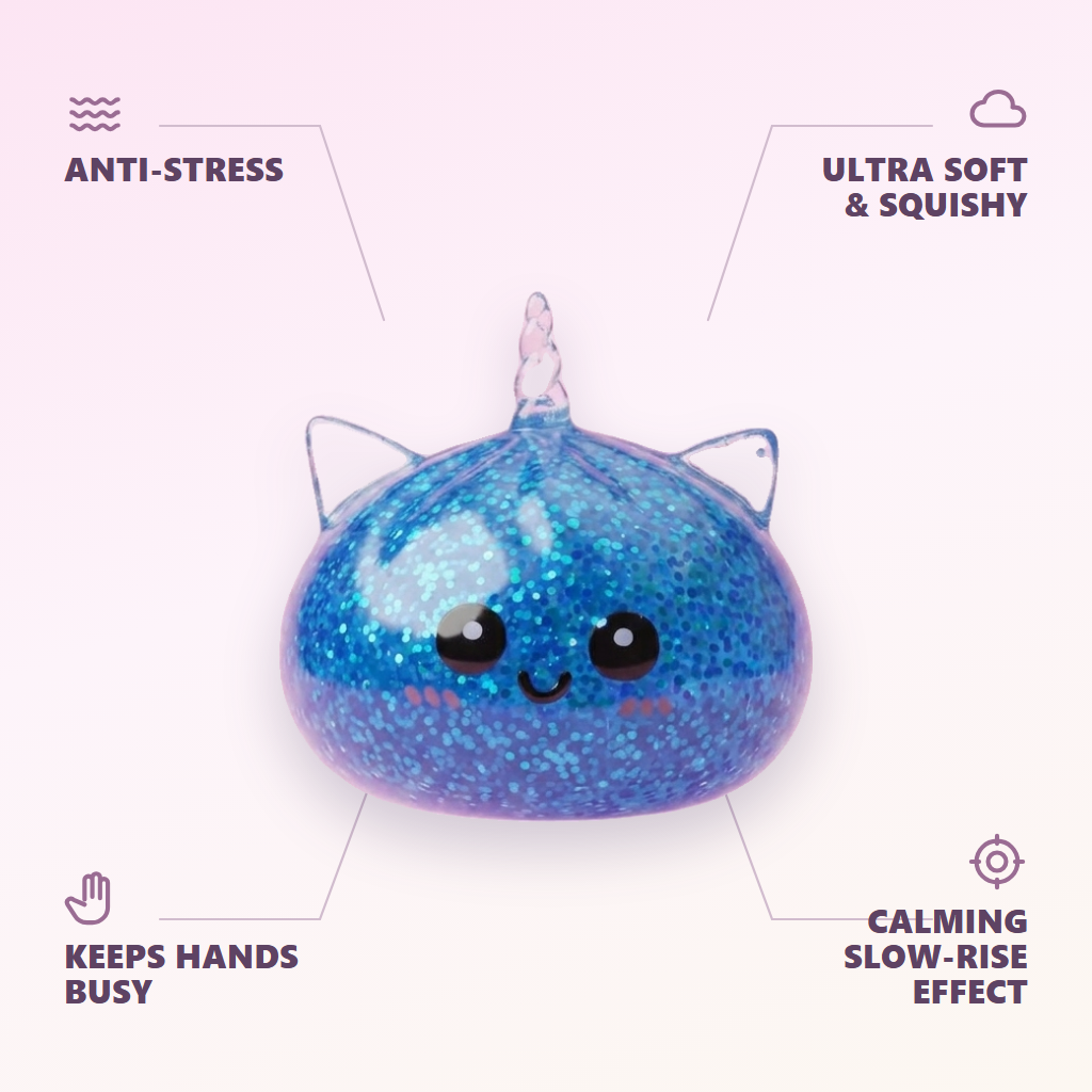 Blue Unicorn Glitter Dumpling Squishy — its benefits