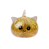 Gold Unicorn Glitter Dumpling Squishy being squeezed, soft slow-rise foam