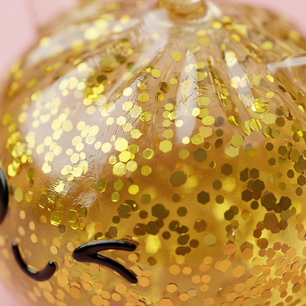 Gold Unicorn Glitter Dumpling Squishy — close-up of the texture