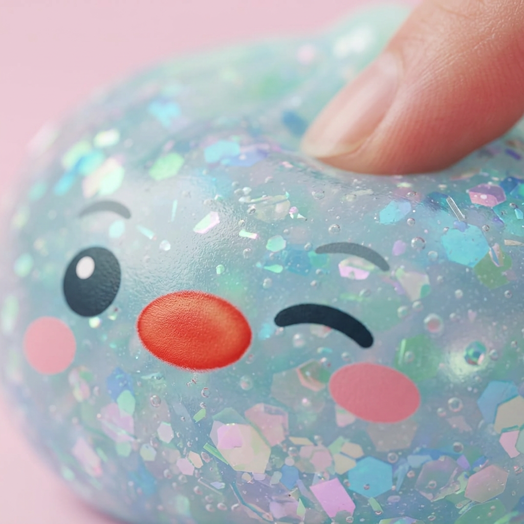 Frosted Mint Penguin Dumpling Squishy — close-up of the texture