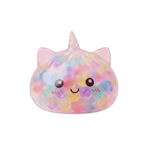 Pastel Unicorn Bubble Dumpling Squishy being squeezed, soft slow-rise foam