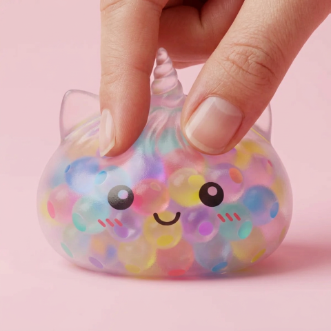 Pastel Unicorn Bubble Dumpling Squishy — slow-rise effect, the foam springs back slowly