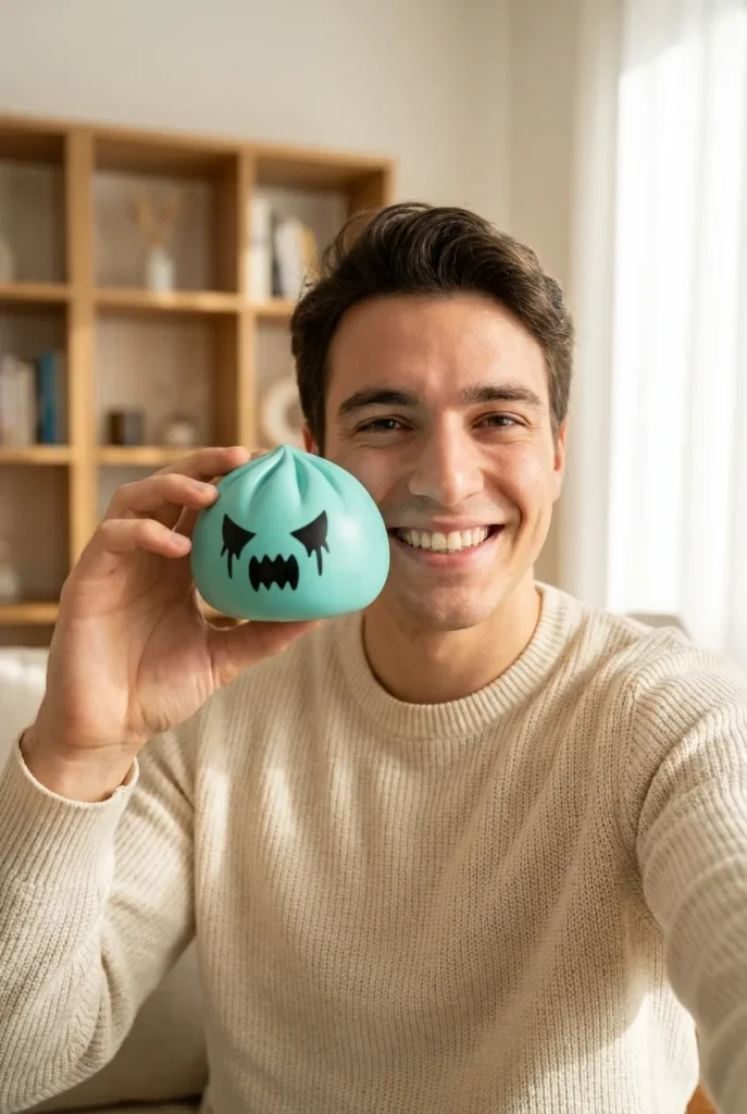 Ghost Mystery Dumpling Squishy in everyday life