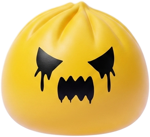 Ghost Mystery Dumpling Squishy being squeezed, soft slow-rise foam
