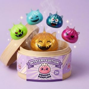 Horned Unicorn Mystery Halloween Dumpling Squishy being squeezed, soft slow-rise foam