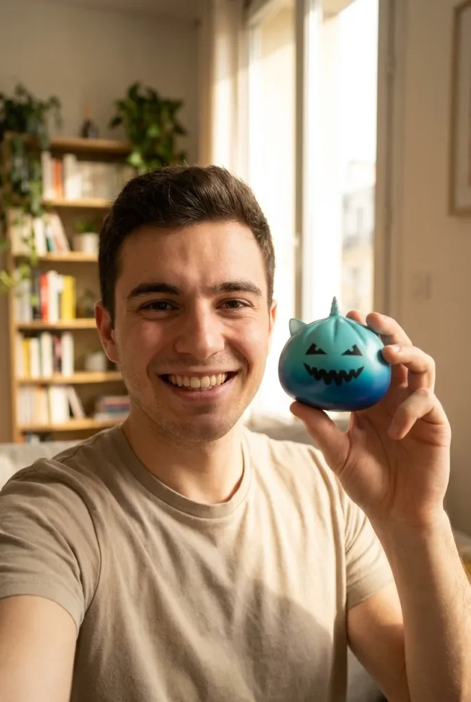 Horned Unicorn Mystery Halloween Dumpling Squishy in everyday life