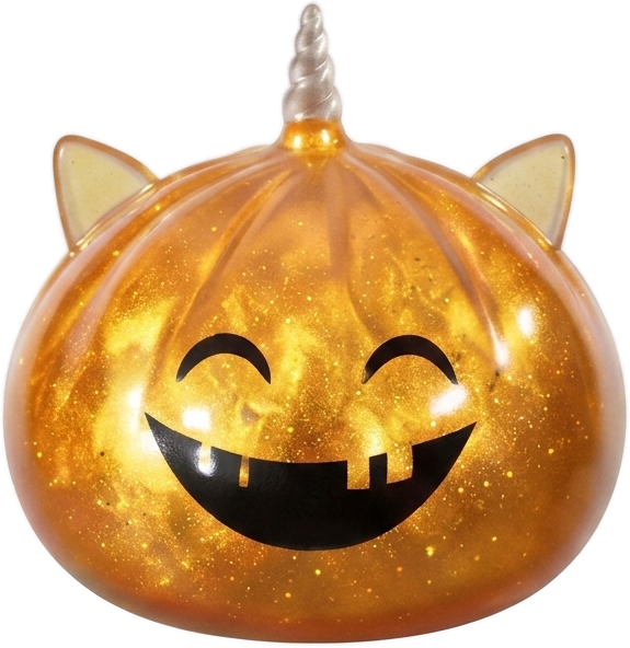 Horned Unicorn Mystery Halloween Dumpling Squishy being squeezed, soft slow-rise foam