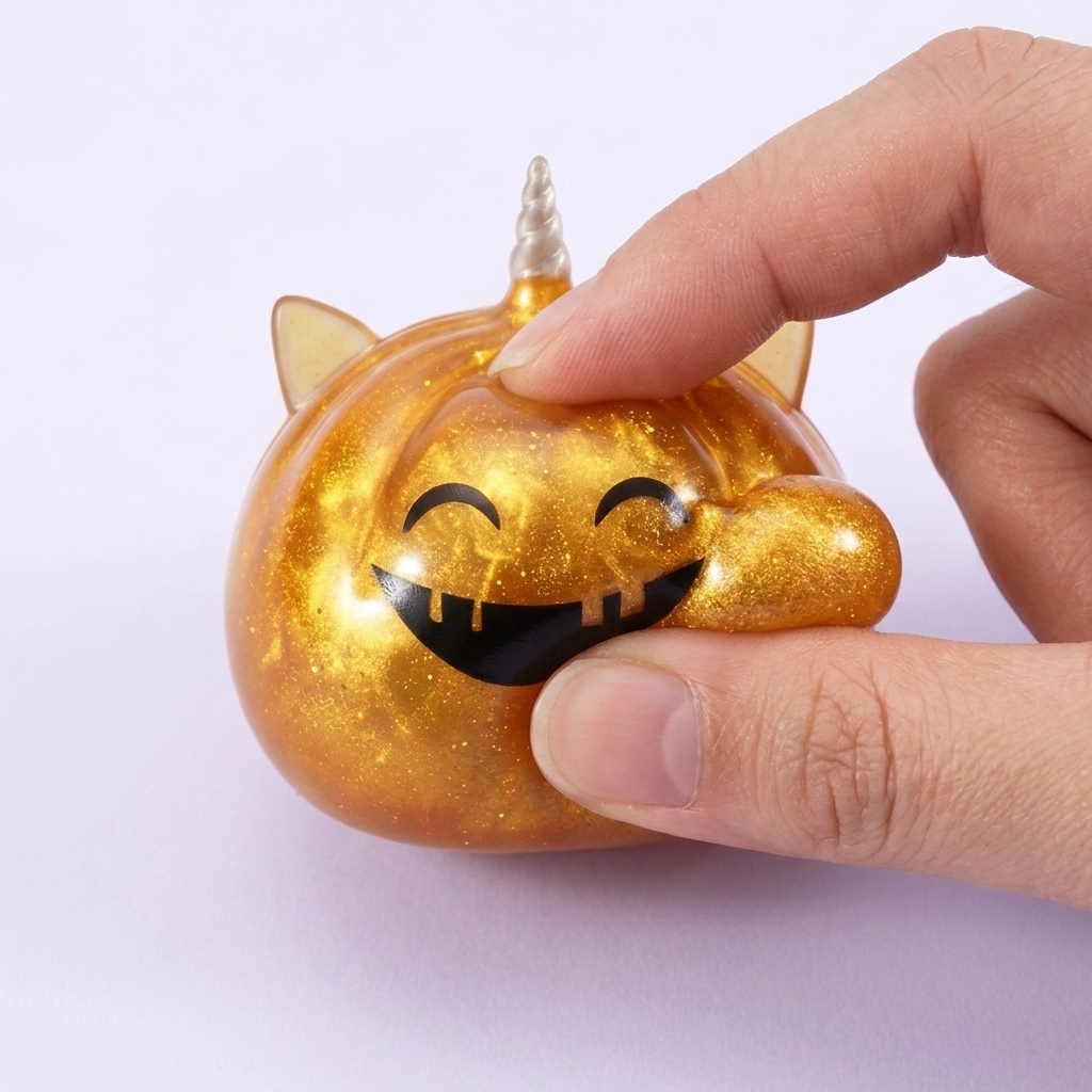 Horned Unicorn Mystery Halloween Dumpling Squishy — slow-rise effect, the foam springs back slowly