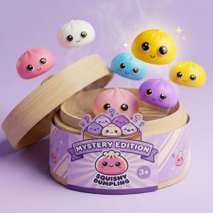 Big Eyes Dumpling Squishy Mystery Pop being squeezed, soft slow-rise foam