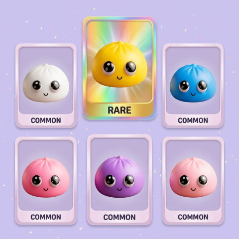Big Eyes Dumpling Squishy Mystery Pop being squeezed, soft slow-rise foam