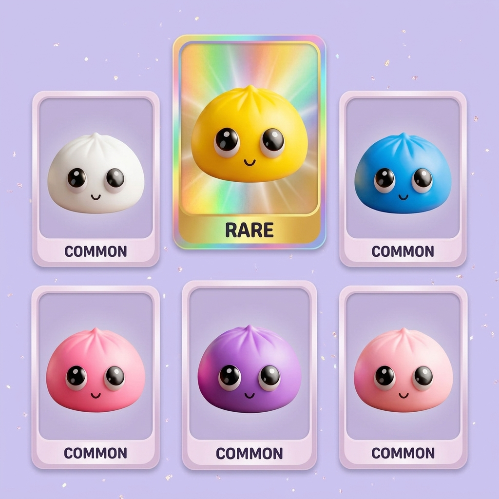 Big Eyes Dumpling Squishy Mystery Pop being squeezed, soft slow-rise foam