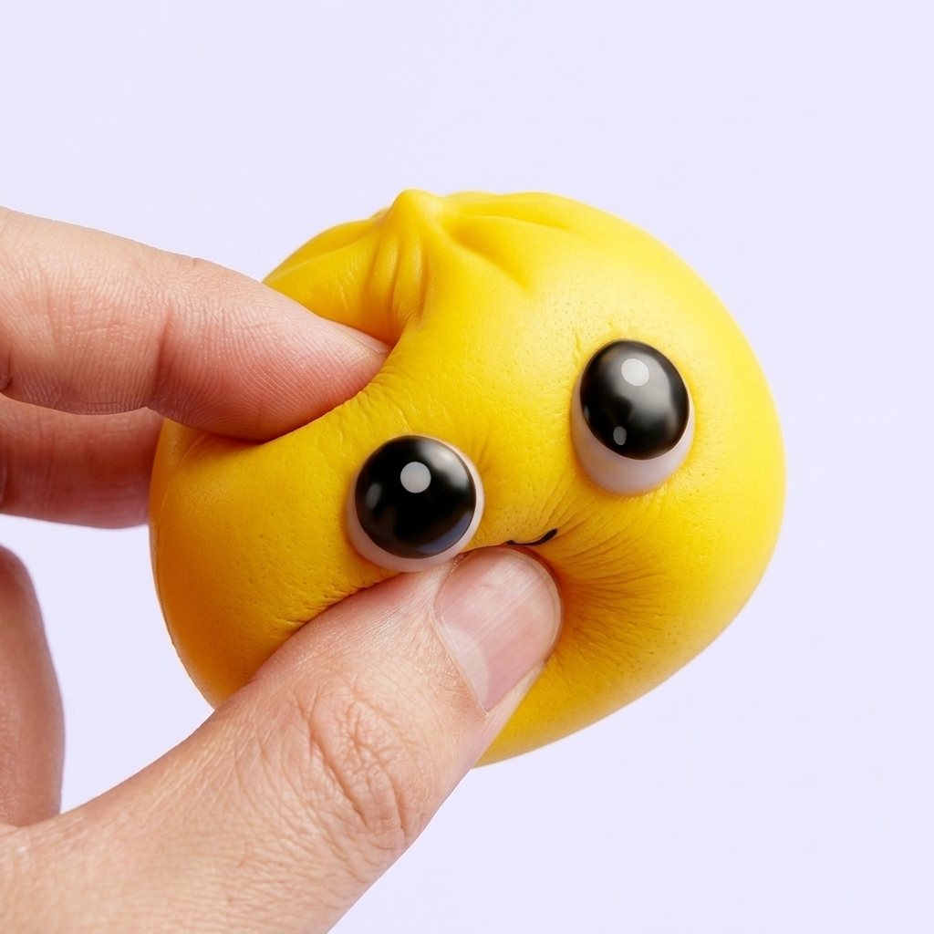 Big Eyes Dumpling Squishy Mystery Pop — slow-rise effect, the foam springs back slowly