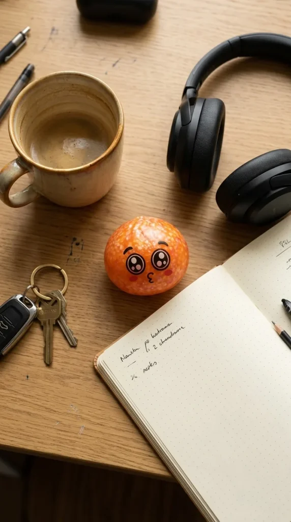 Puppy Eyed Mystery Dumpling Squishy on the desk