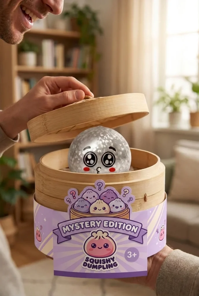 Puppy Eyed Mystery Dumpling Squishy unboxing moment