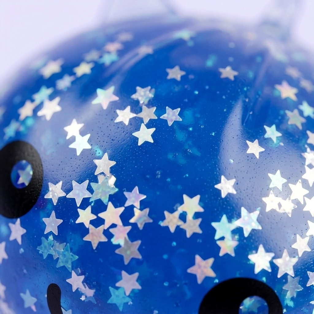Unicorn Mystery Glitter Dumpling Squishy — close-up of the texture