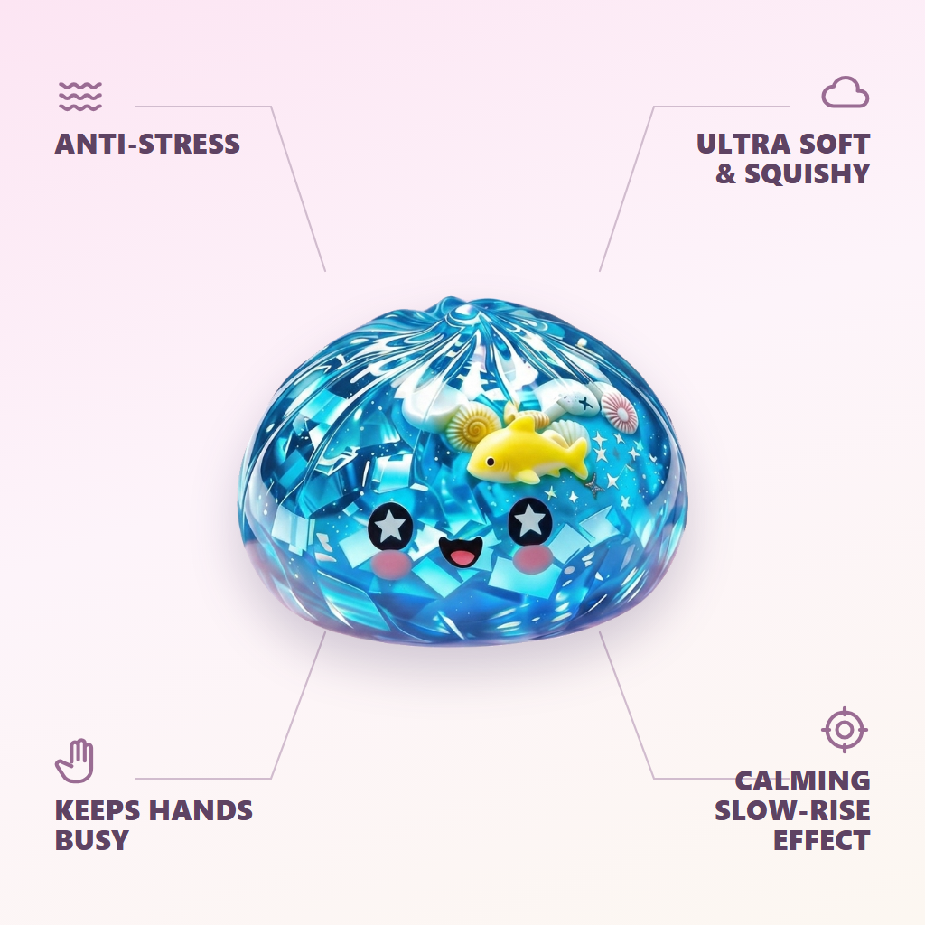Coral Reef Ocean Glitter Dumpling Squishy — its benefits