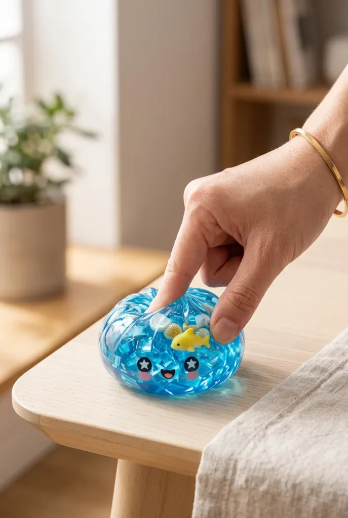 Coral Reef Ocean Glitter Dumpling Squishy mid-squish