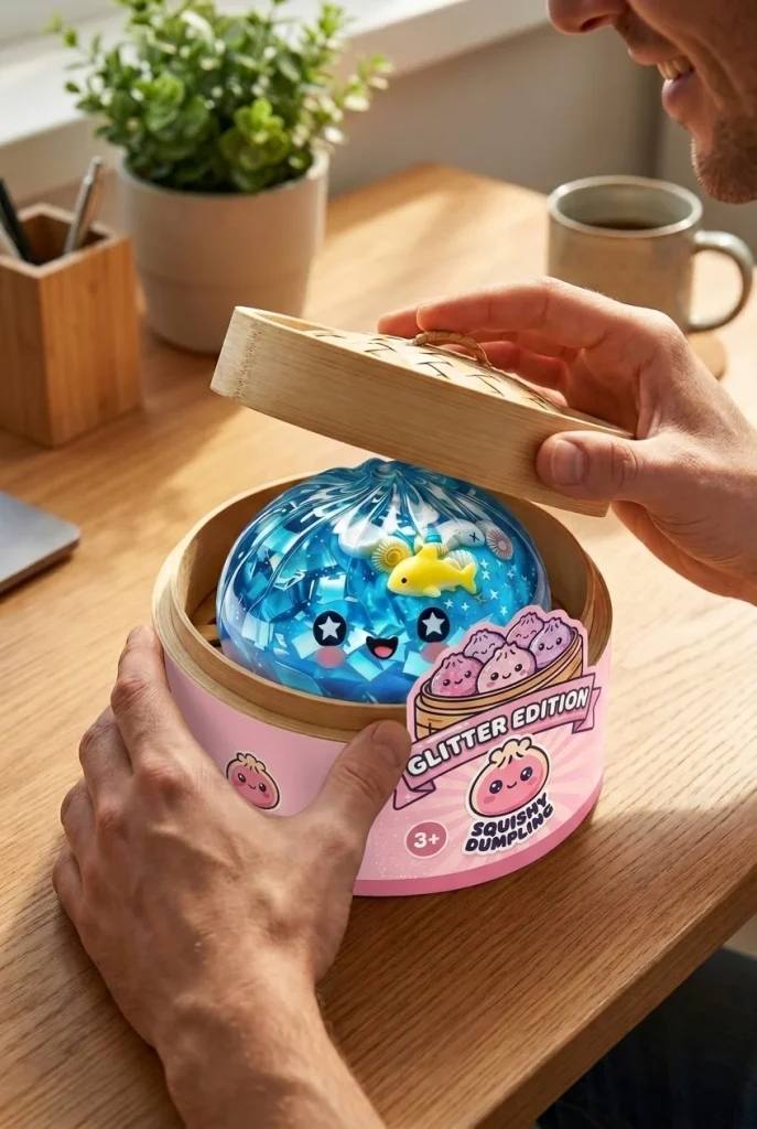 Coral Reef Ocean Glitter Dumpling Squishy unboxing moment