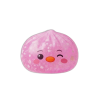 Candy Pink Penguin Dumpling Squishy being squeezed, soft slow-rise foam