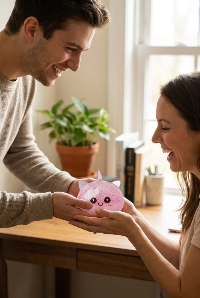 Pink Glitter Unicorn Dumpling Squishy as a gift idea