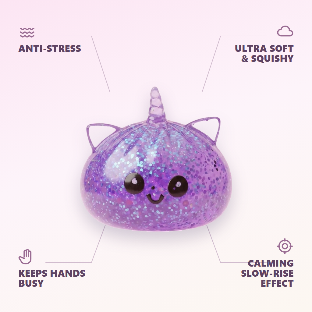 Purple Unicorn Glitter Dumpling Squishy — its benefits