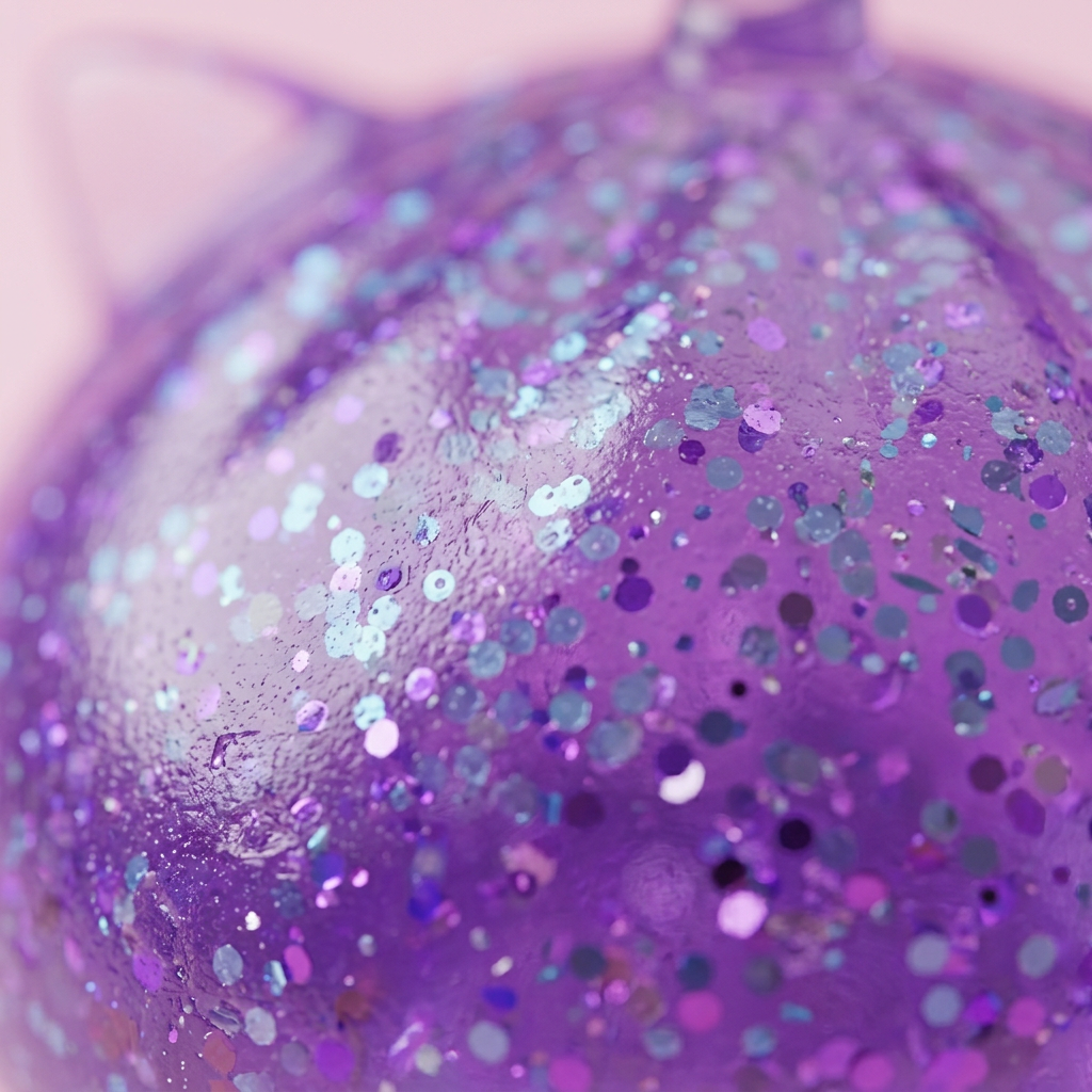 Purple Unicorn Glitter Dumpling Squishy — close-up of the texture