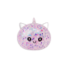 White Unicorn Sparkle Dumpling Squishy being squeezed, soft slow-rise foam