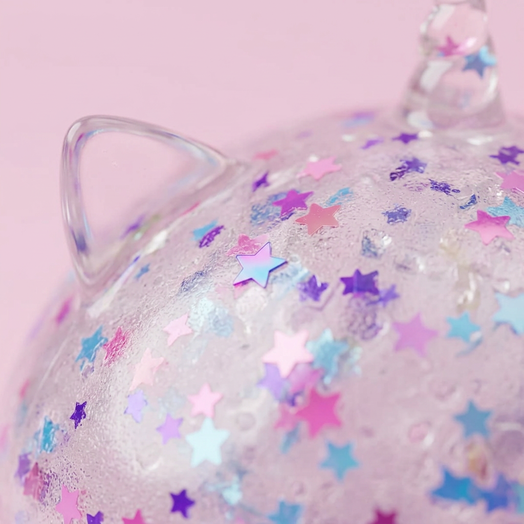 White Unicorn Sparkle Dumpling Squishy — close-up of the texture